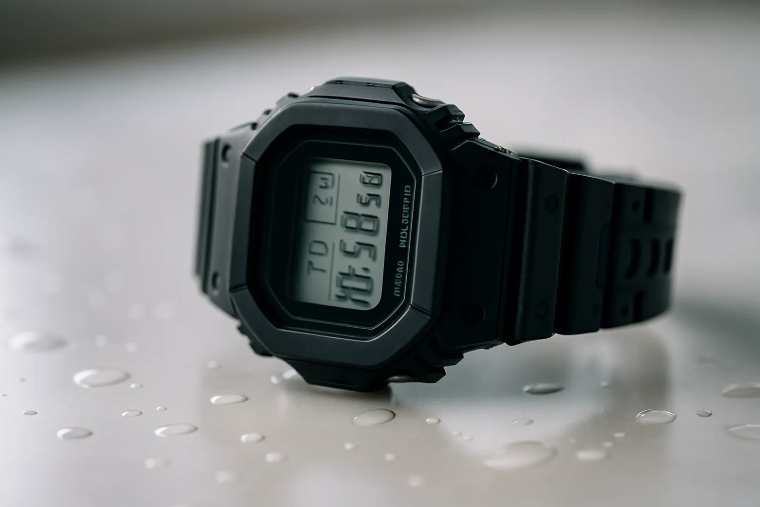 水洗いにも耐えるG-SHOCKの代表モデルのアップ写真
