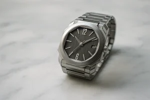 ブルガリの時計を思わせる高級感あるデザインを映した上品な雰囲気の腕時計イメージ