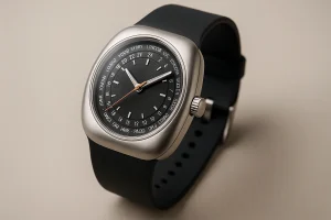 アイクポッド マナティのステンレススチールケースとラバーストラップを備えた高級腕時計の全体イメージ