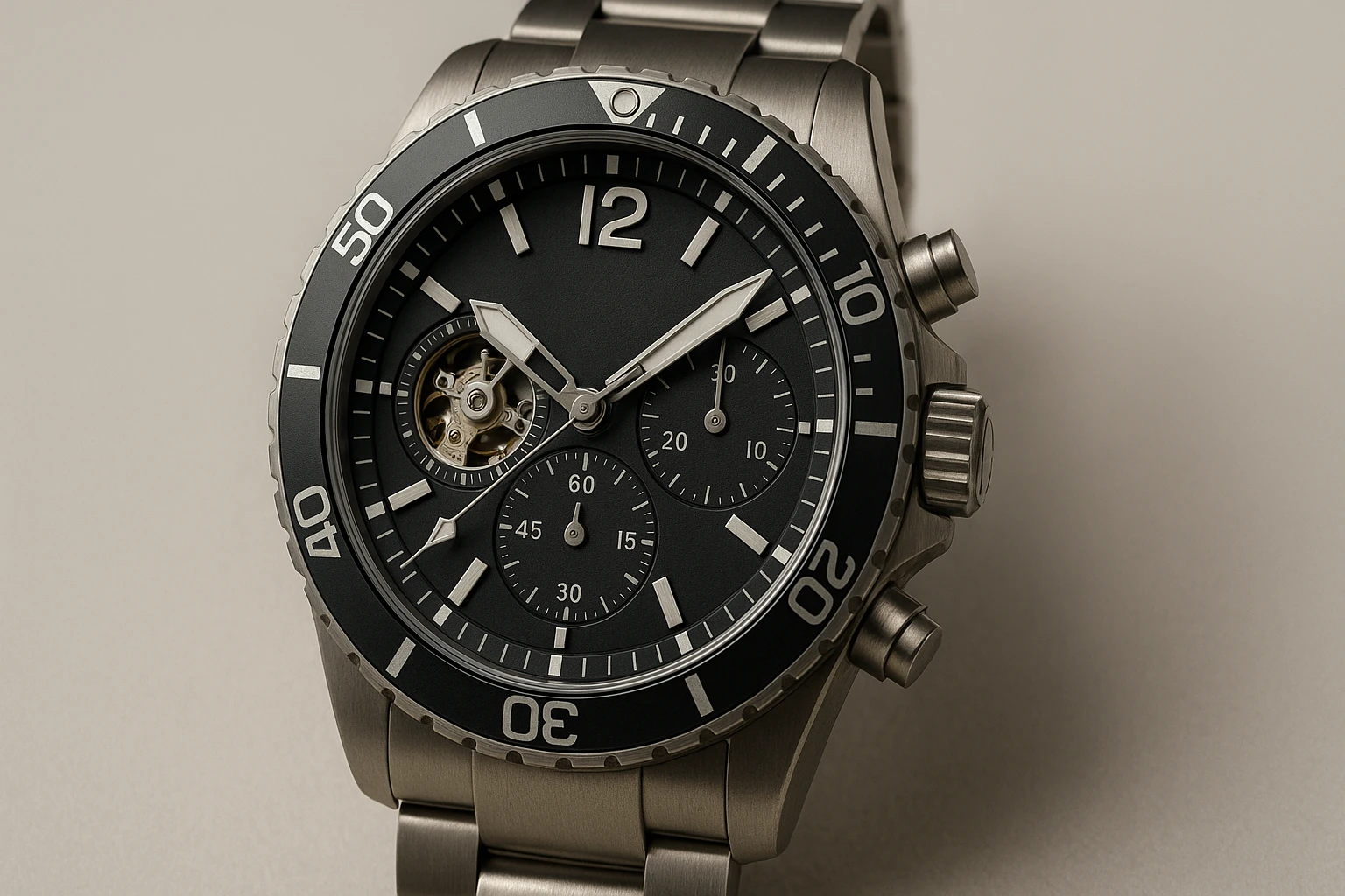 ブライトリングの代表的モデルをイメージした高級機械式腕時計の写真